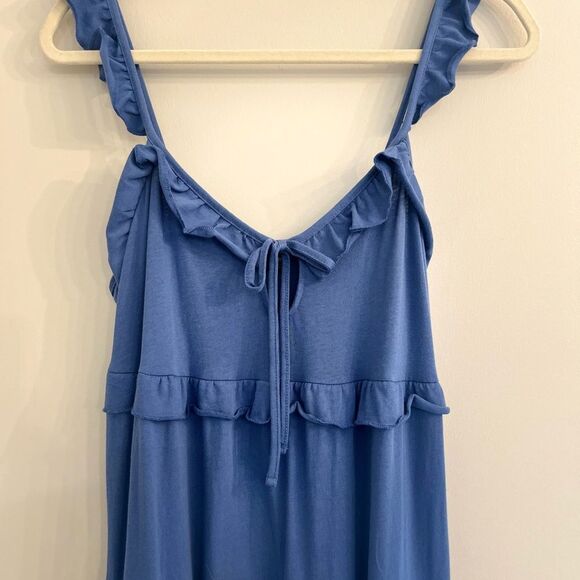 J. Crew Blue Tiered Ruffle Maxi Dress - Picture 4 of 7